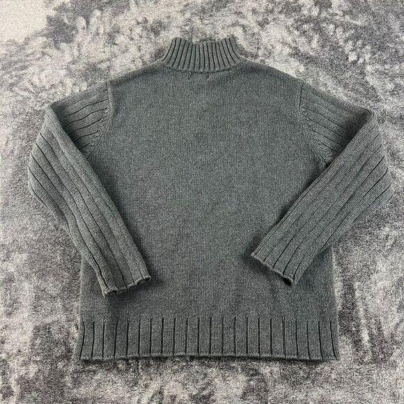 Polo Jeans Company Knitted 1/4 Zip Sweater Logo Gray Men's L Mock Neck - Picture 7 of 10